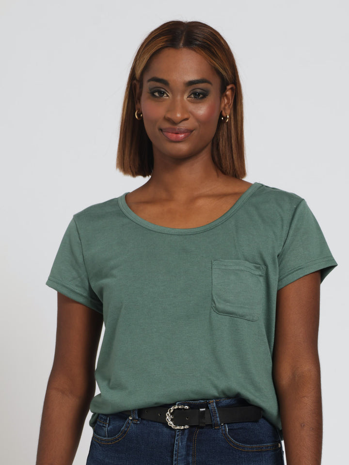 Basic Pocket Tee - Dark Sage