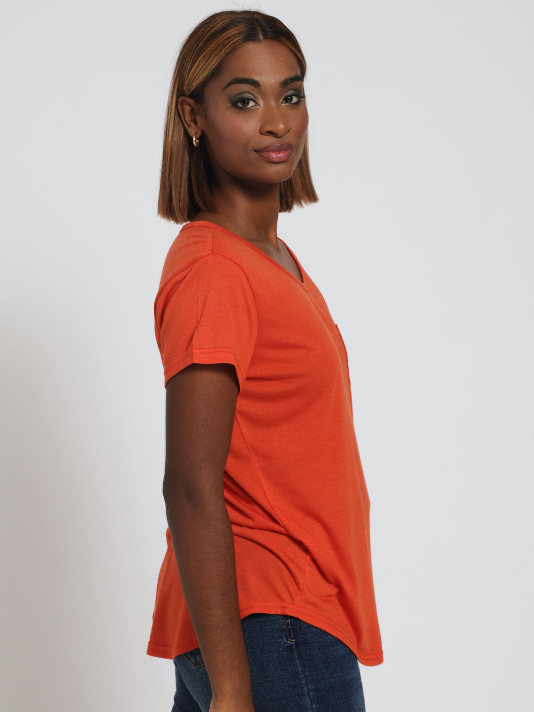 Basic Pocket Tee - Burnt Orange