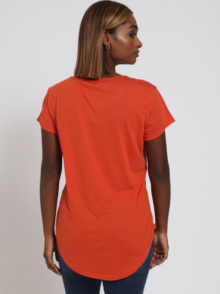 Basic Pocket Tee - Burnt Orange