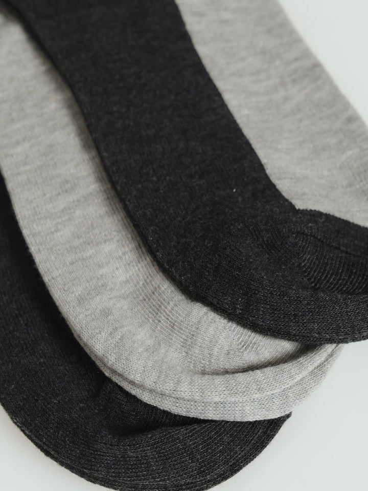 3 Pack Fashion Lowcut Socks - Grey/Black/White