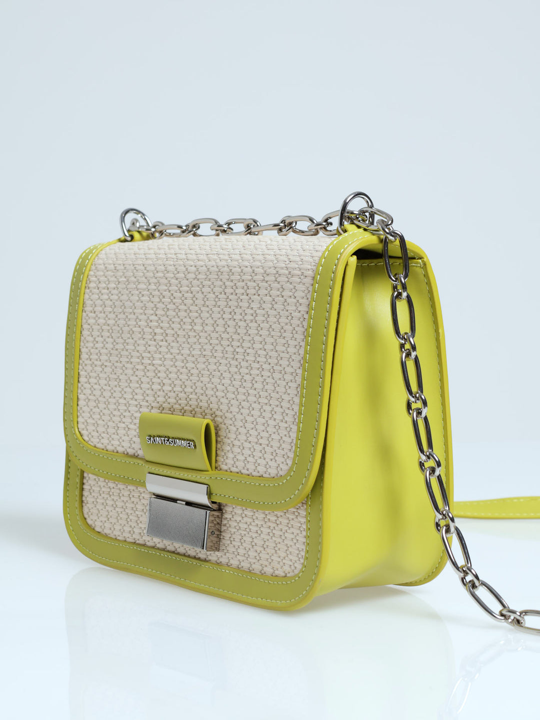 Raffia Crossbody Bag - Lime