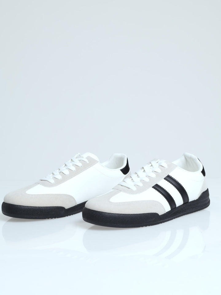 Suede Combo Sneaker - White/Grey