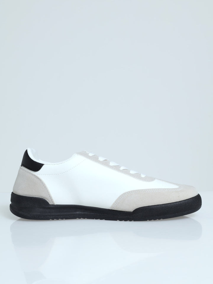 Suede Combo Sneaker - White/Grey