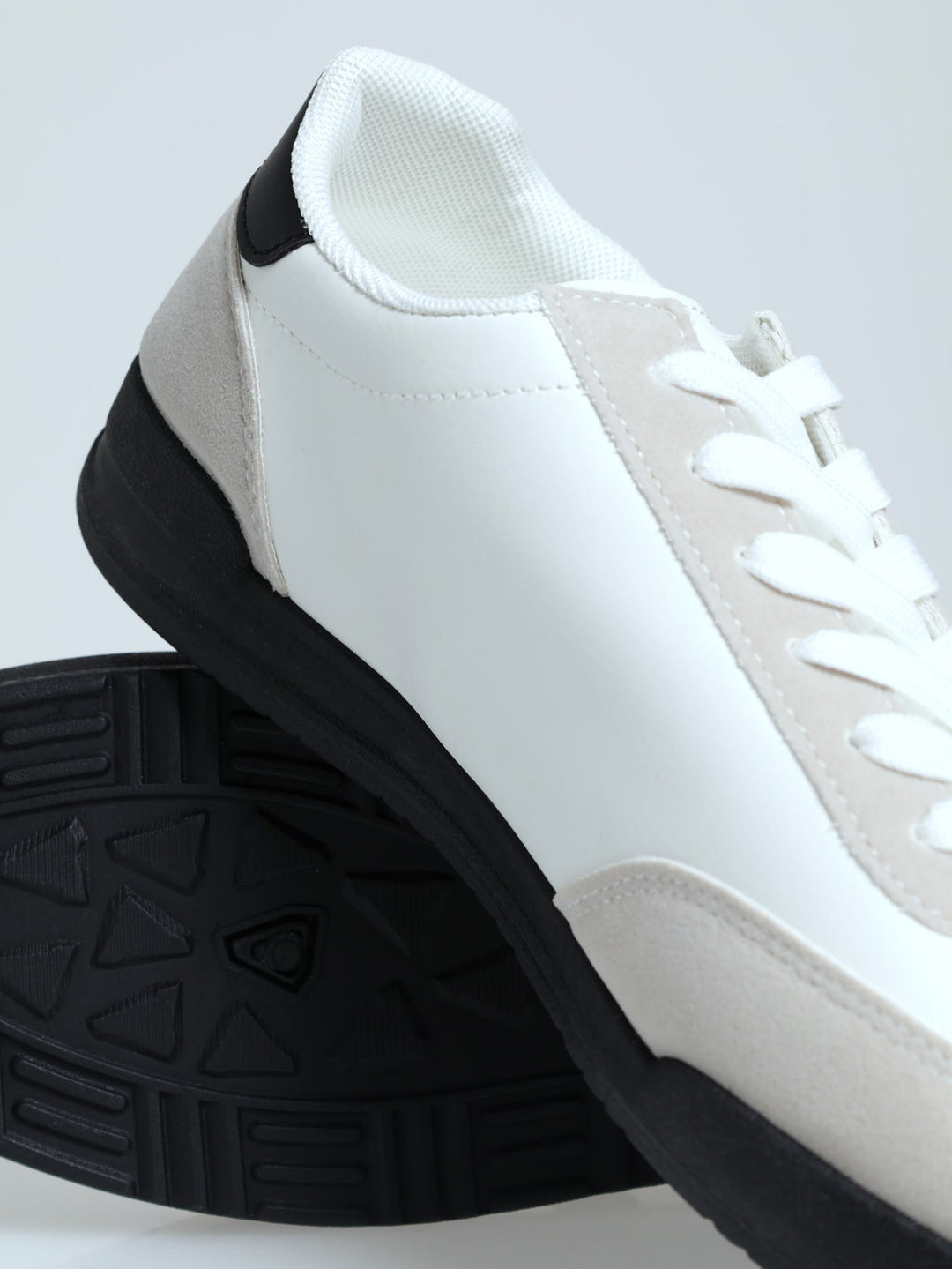 Suede Combo Sneaker - White/Grey