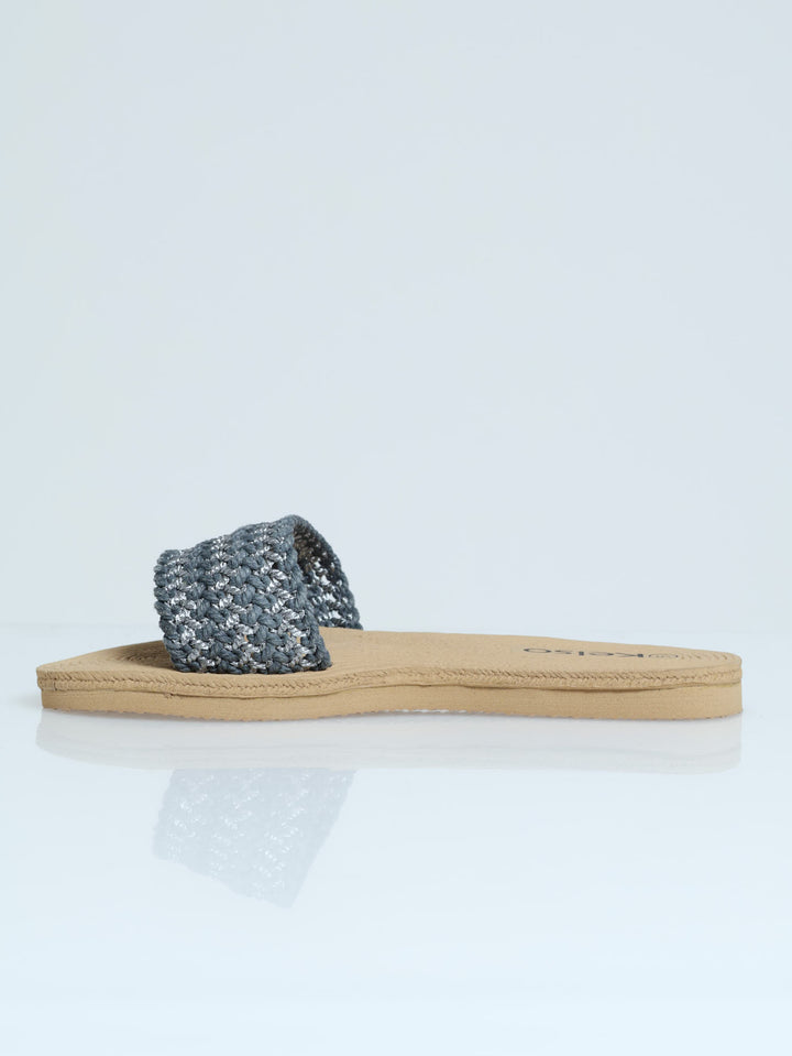 Single Band Mule Sandal - Grey & Peweter