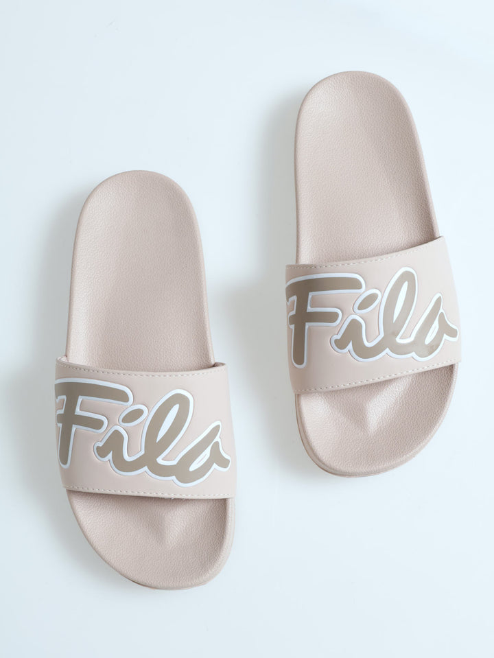 Milano Slide Sandal - Beige/White