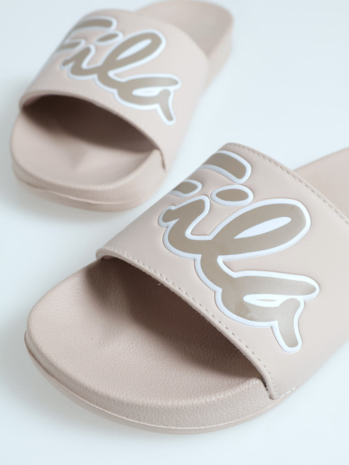 Milano Slide Sandal - Beige/White