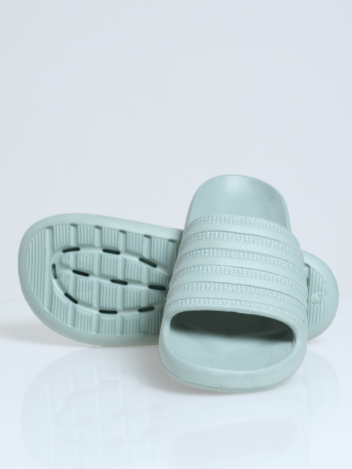 Stripe Eva Mule Sandal - Sage