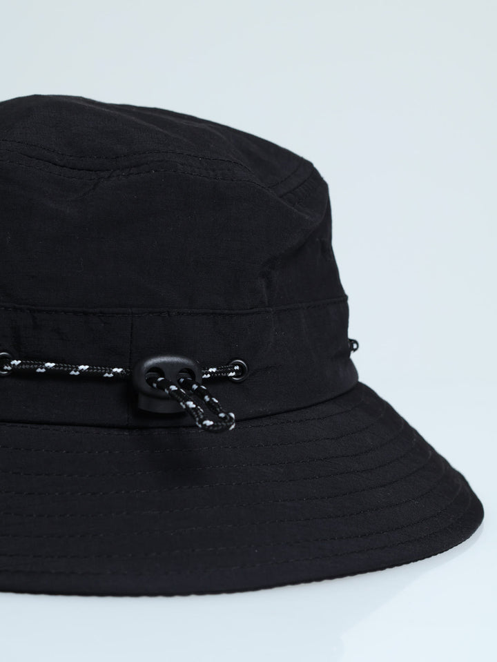 Eyelet Bucket Hat - Black