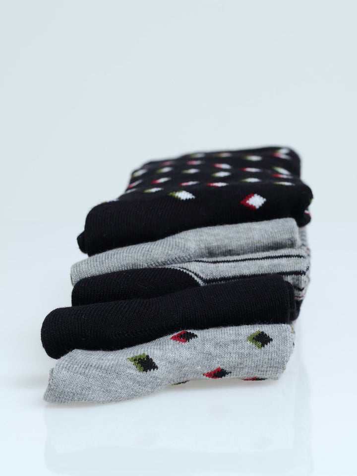 5 Pack Anklet Socks - Grey/Black