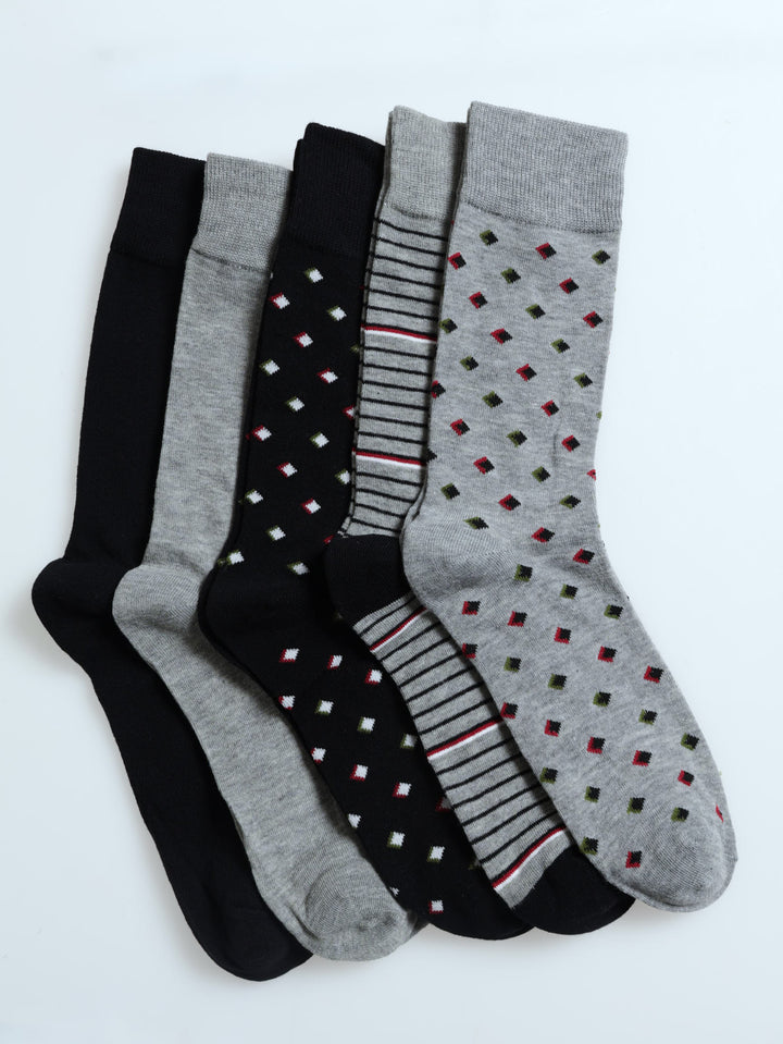 5 Pack Anklet Socks - Grey/Black