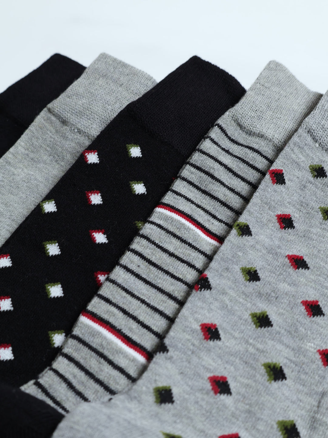 5 Pack Anklet Socks - Grey/Black