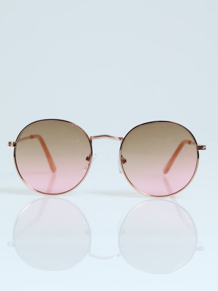 Round Gradient Lense Sungalsses - Rose Gold