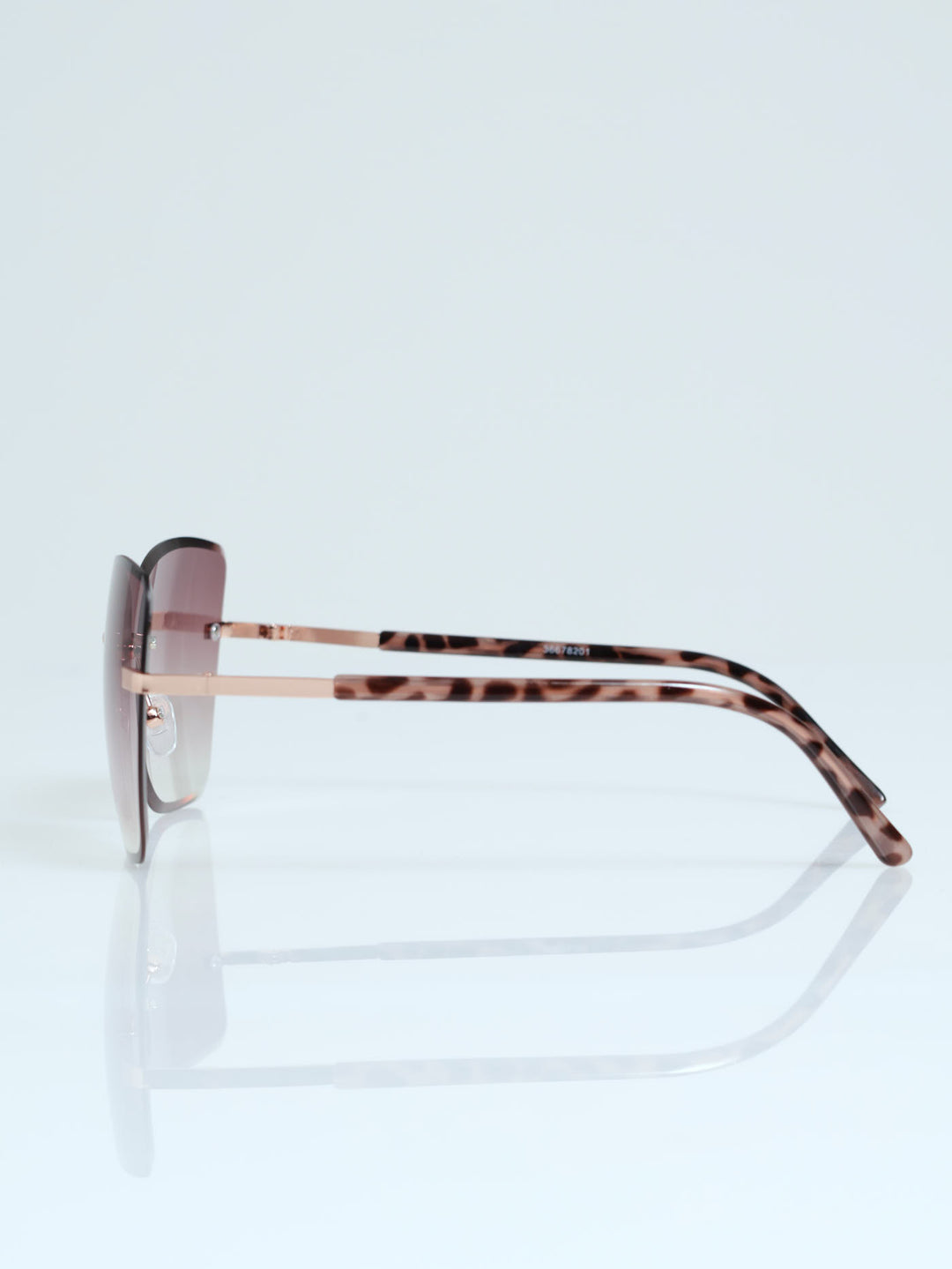 Frameless Square Gradient Temple Sunglasses - Rose Gold