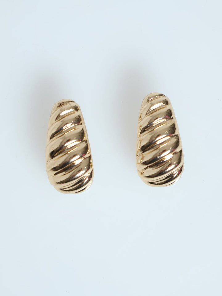 Croissant Chunky Half Hoop Earring - Gold