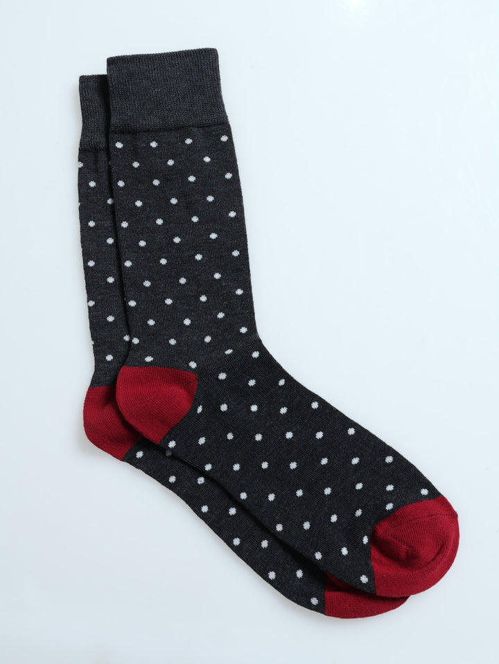 Dotted Single Socks - Dark Grey