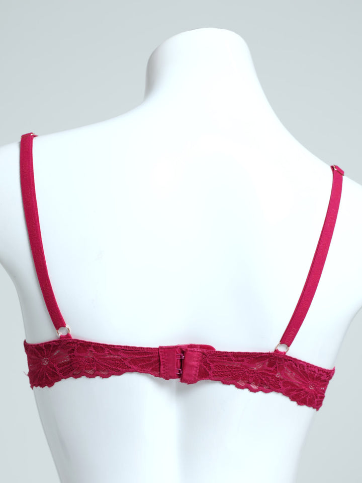 2 Pack Ribbed Microfibre & Lace Tee Bra - Pink/Indigo