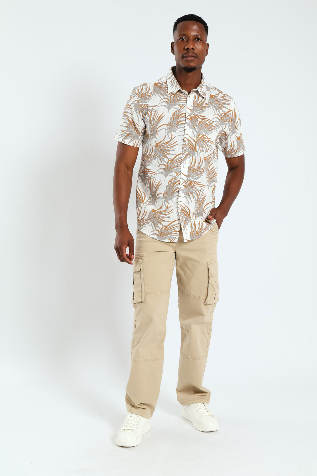 Palm Print Shirt - White