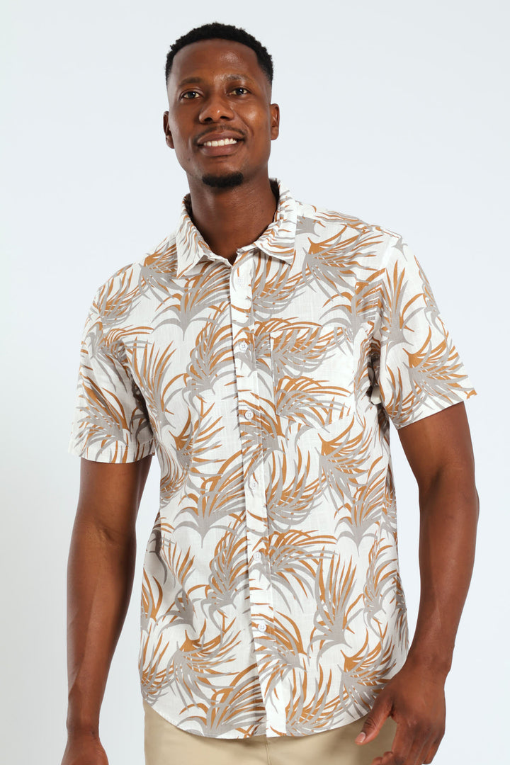 Palm Print Shirt - White