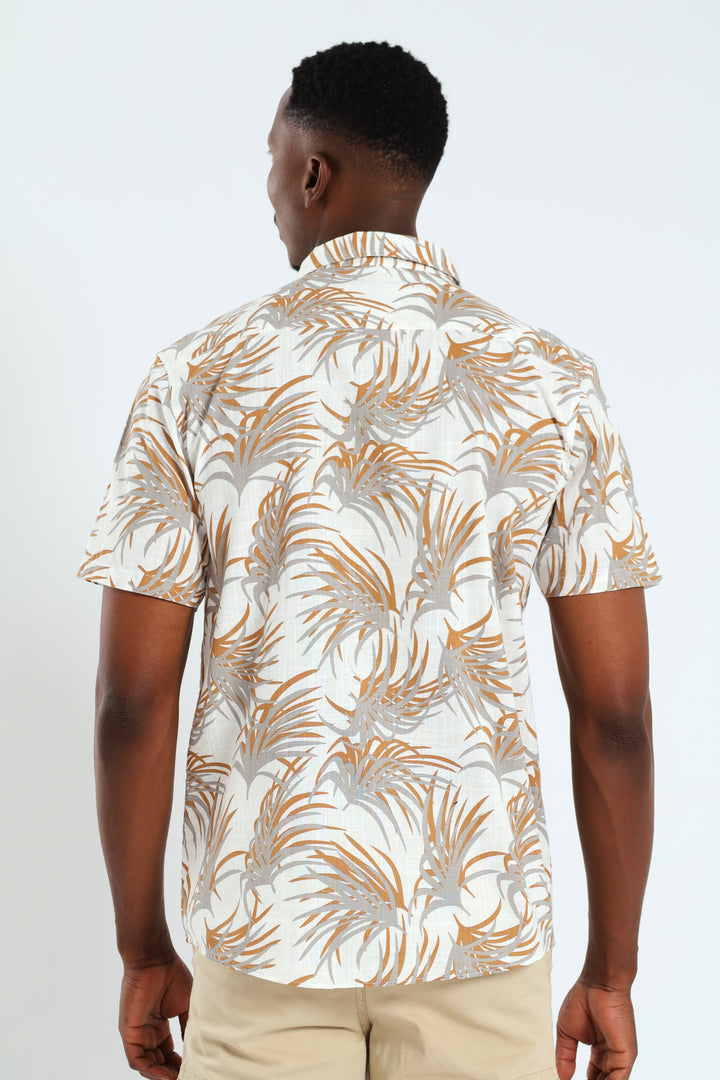 Palm Print Shirt - White