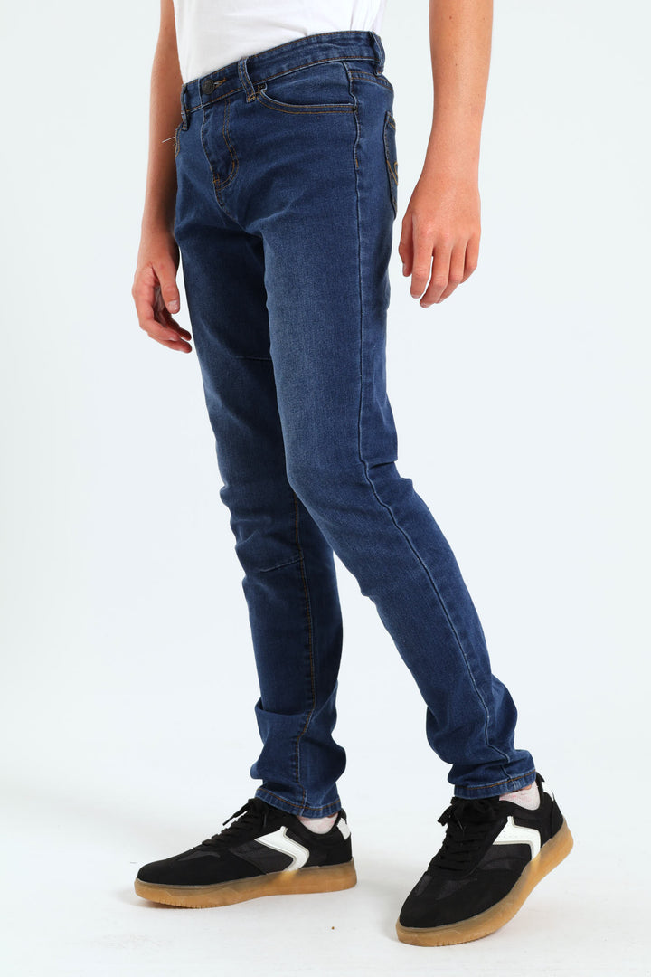 Boys Dark Wash Rem Denim - Dark Indigo