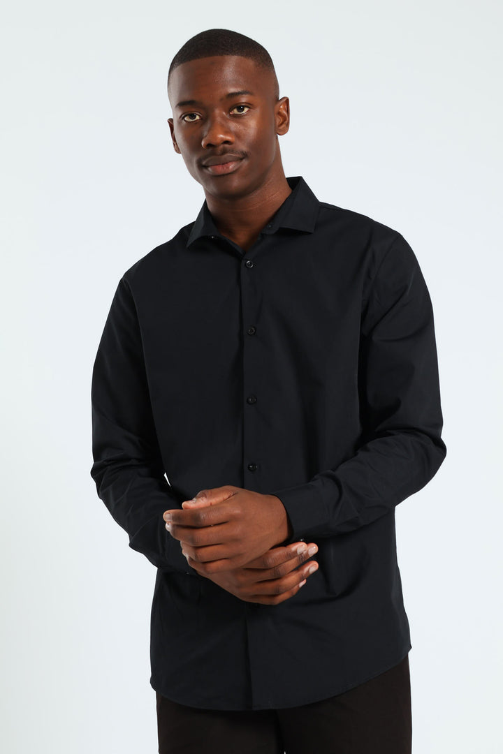 Easy Care Long Sleeve Shirt - Black