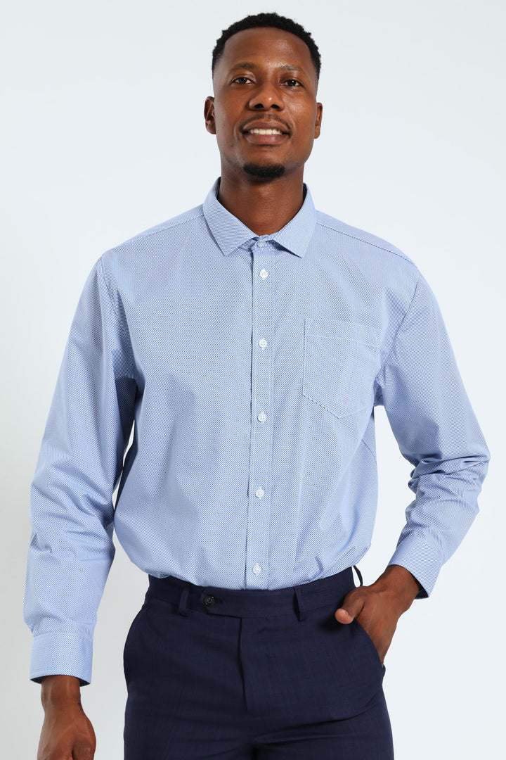 Two Tone Check Shirt - White/Blue