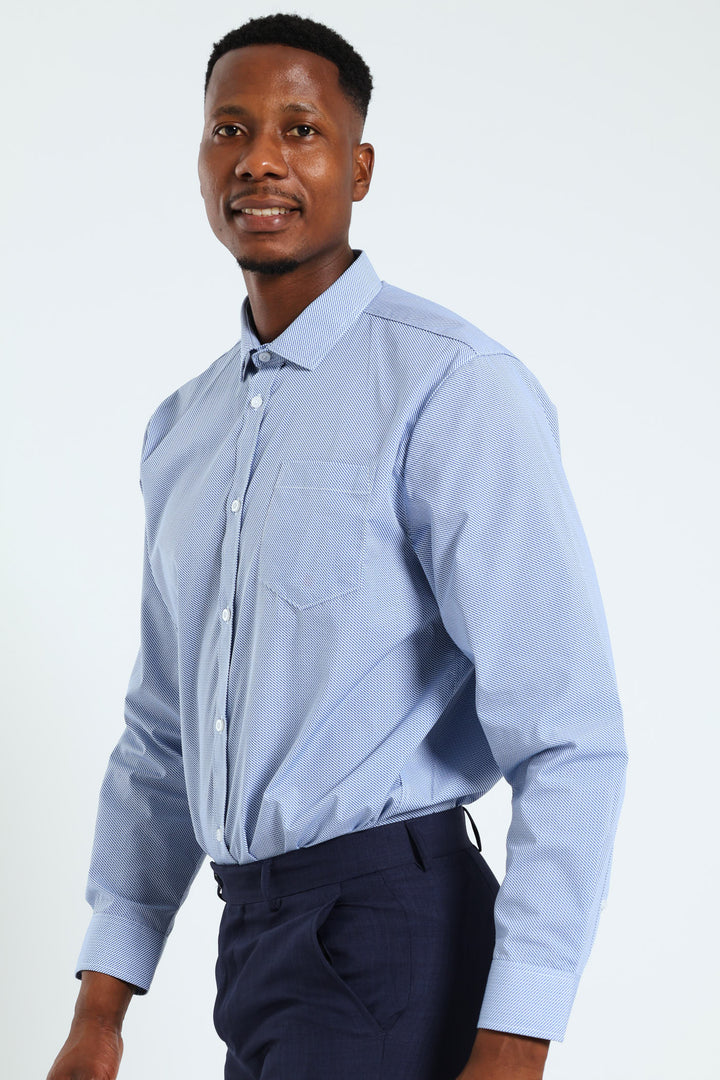 Two Tone Check Shirt - White/Blue