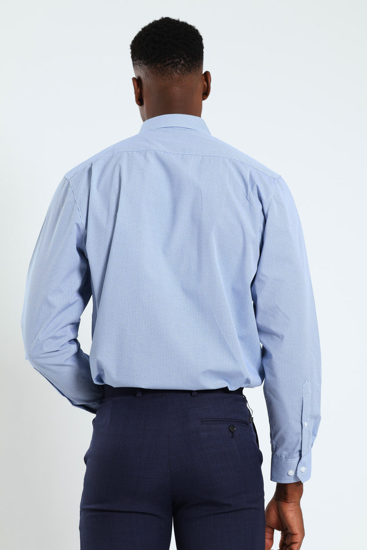 Two Tone Check Shirt - White/Blue