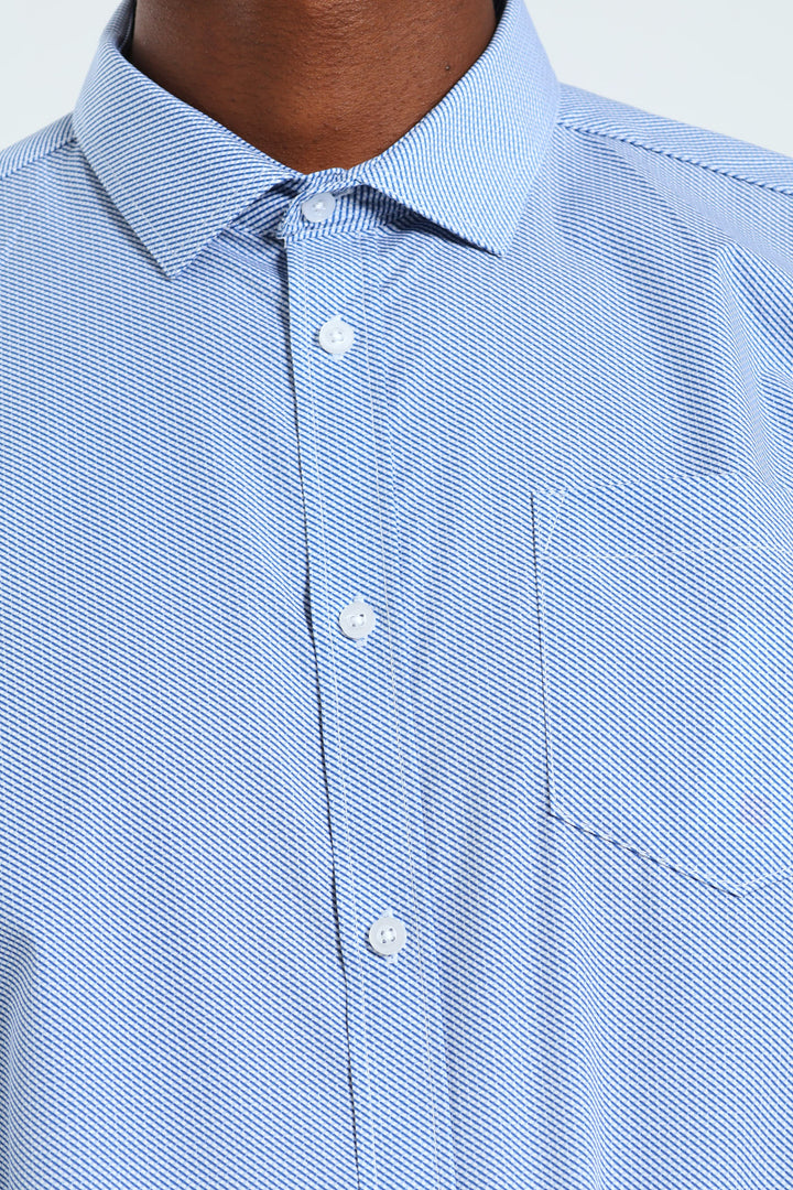 Two Tone Check Shirt - White/Blue