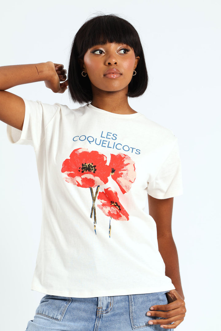 Poppy Trio Tee - Ivory