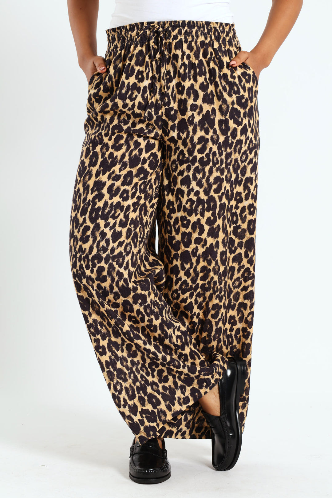 Leopard Print Pant - Beige