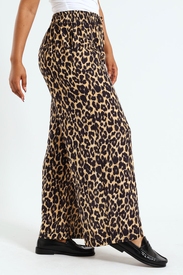 Leopard Print Pant - Beige