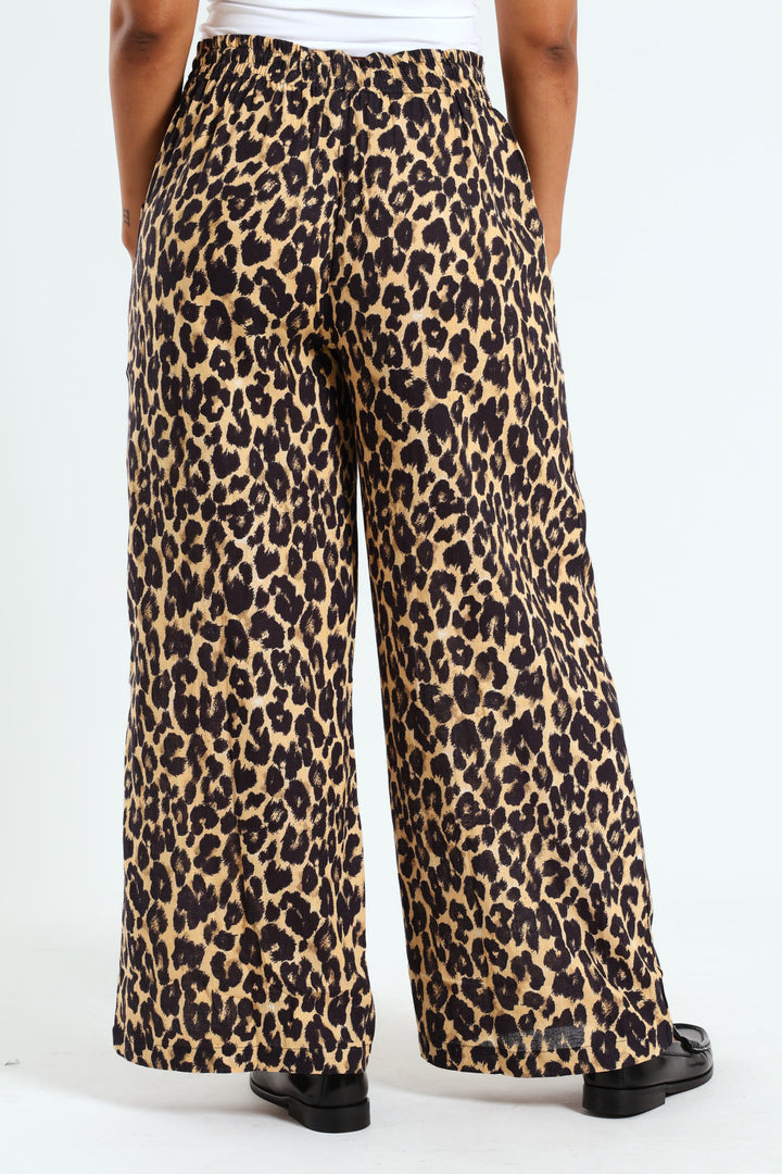 Leopard Print Pant - Beige