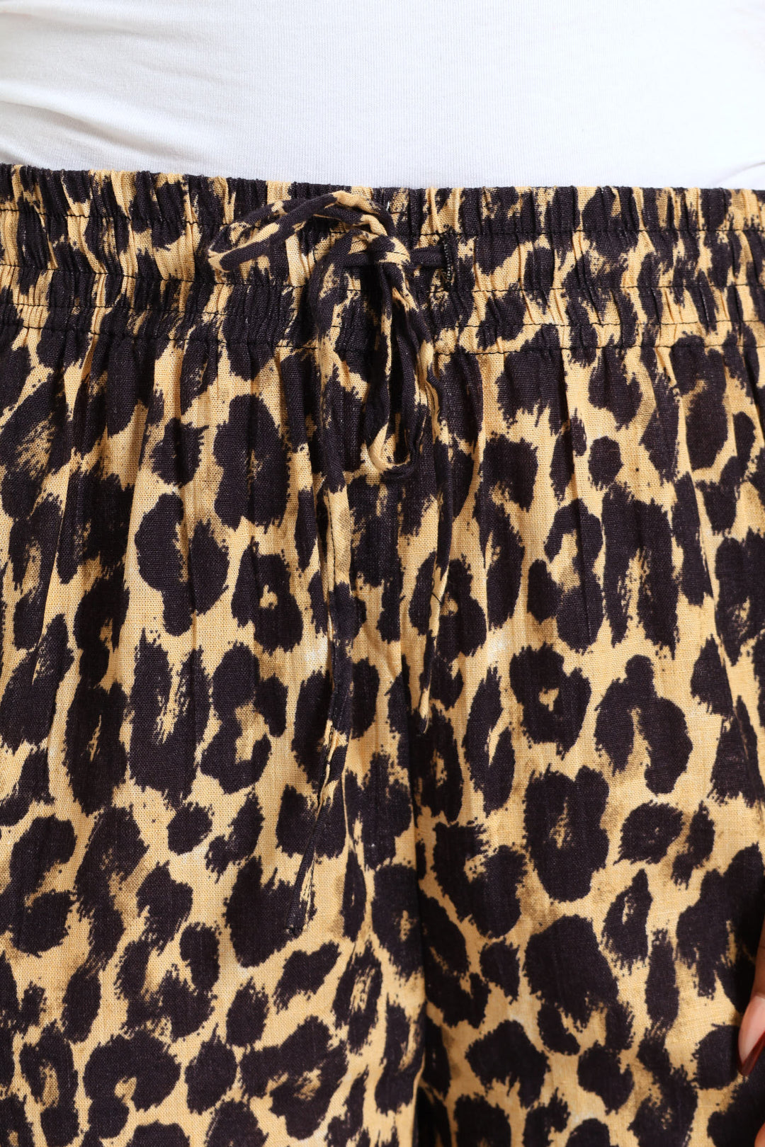 Leopard Print Pant - Beige