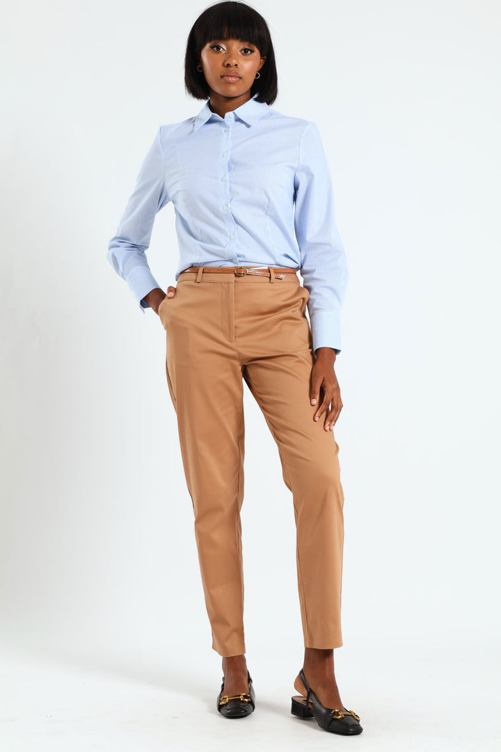 Chino Belted Pant - Stone