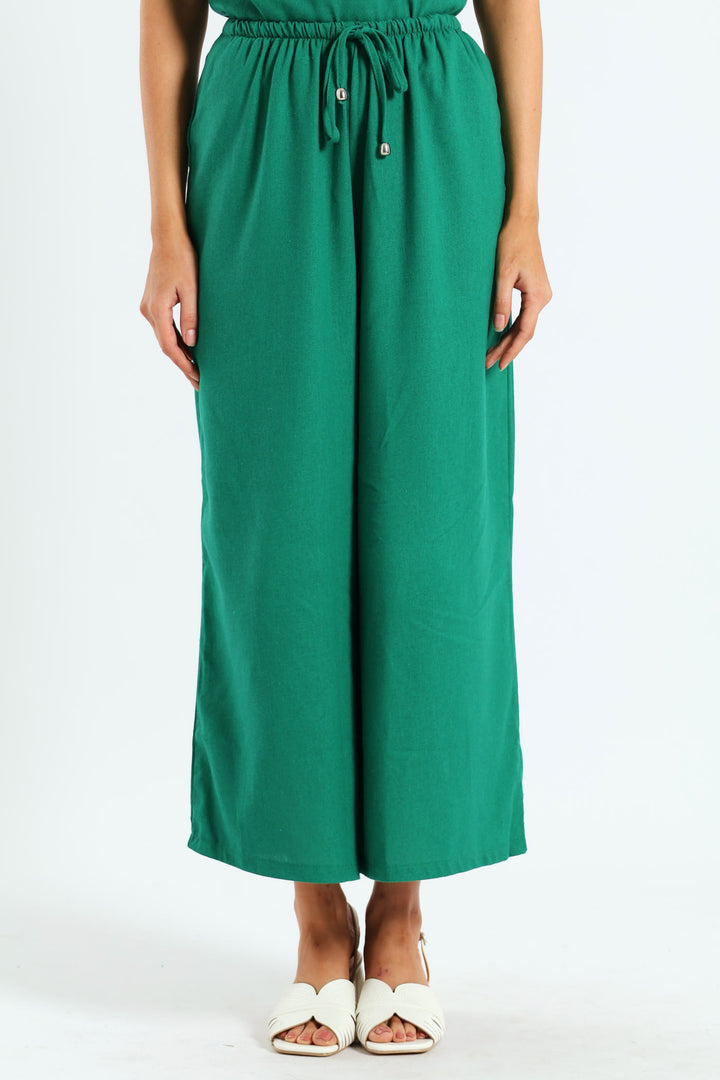 Pull On Drapey Capri Pants - Meadow Green