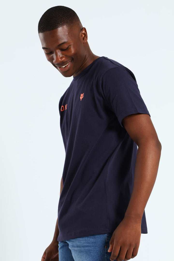 Wordmark Tee- Navy