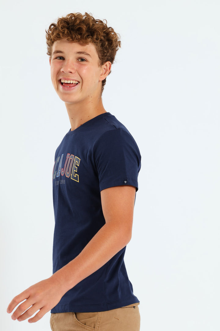 Boys Applique Tee - Navy