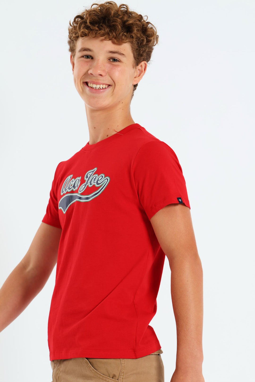 Boys Badge Applique Tee - Red