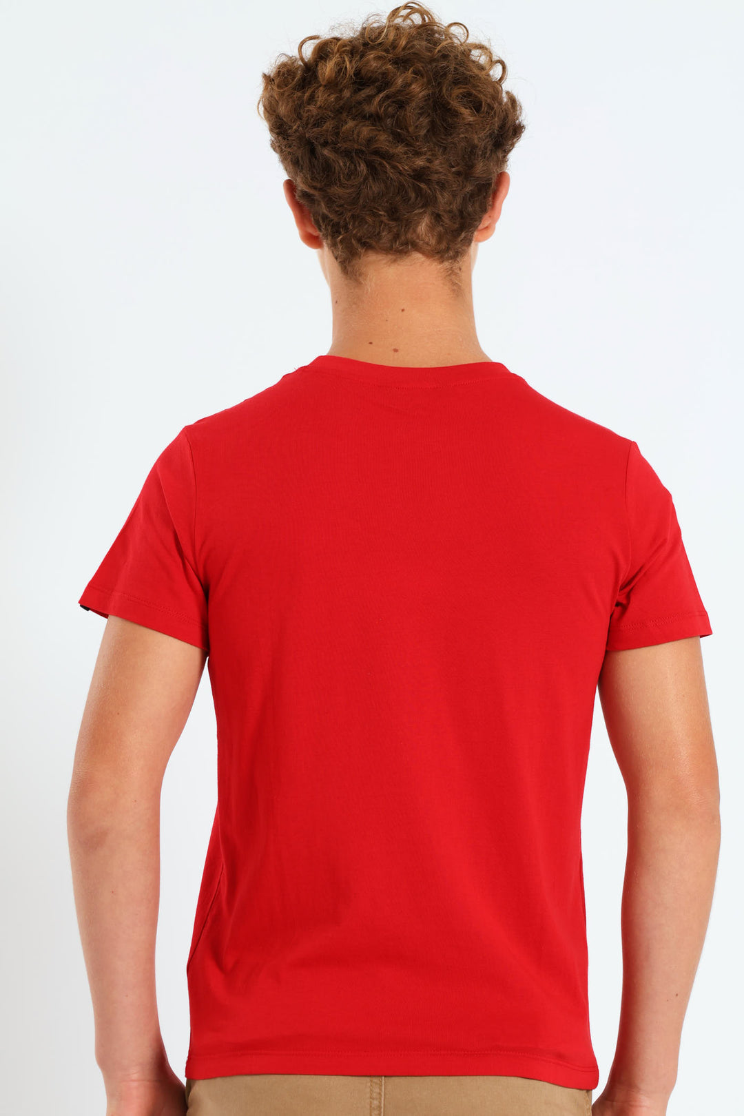 Boys Badge Applique Tee - Red