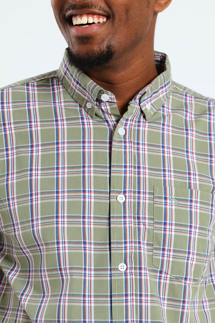 Button Down Check Shirt - Light Fatigue