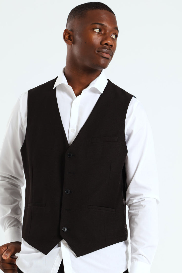 Slim Essential Suit Waistcoat - Black