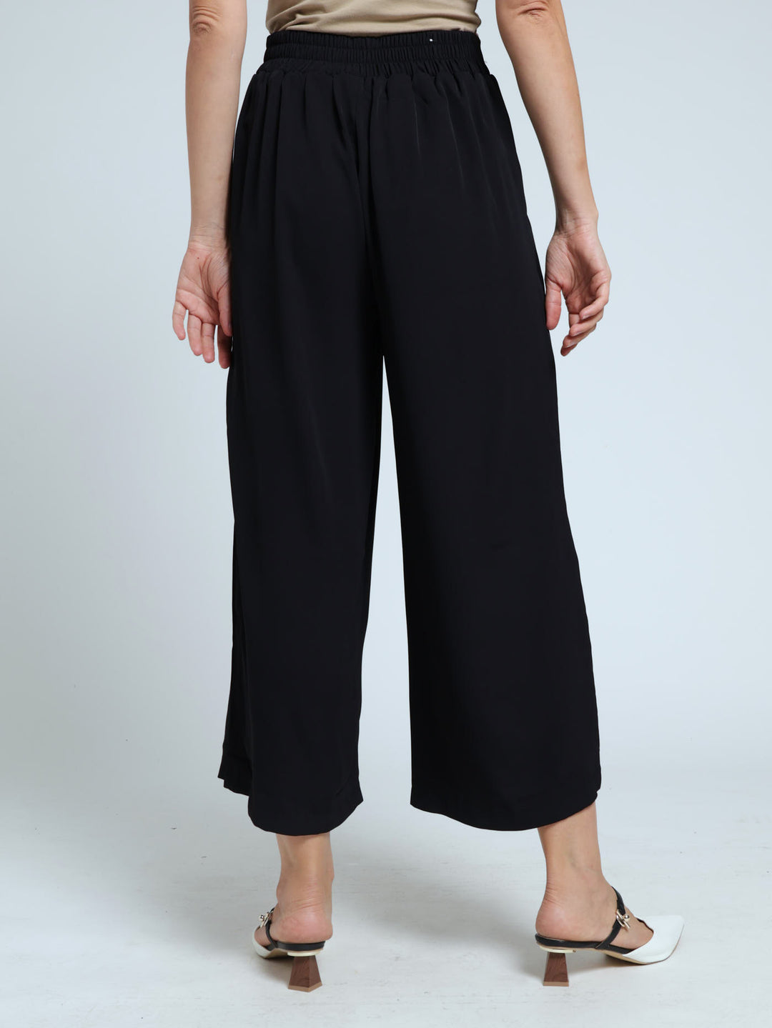 Wide Leg Culotte Pant - Black