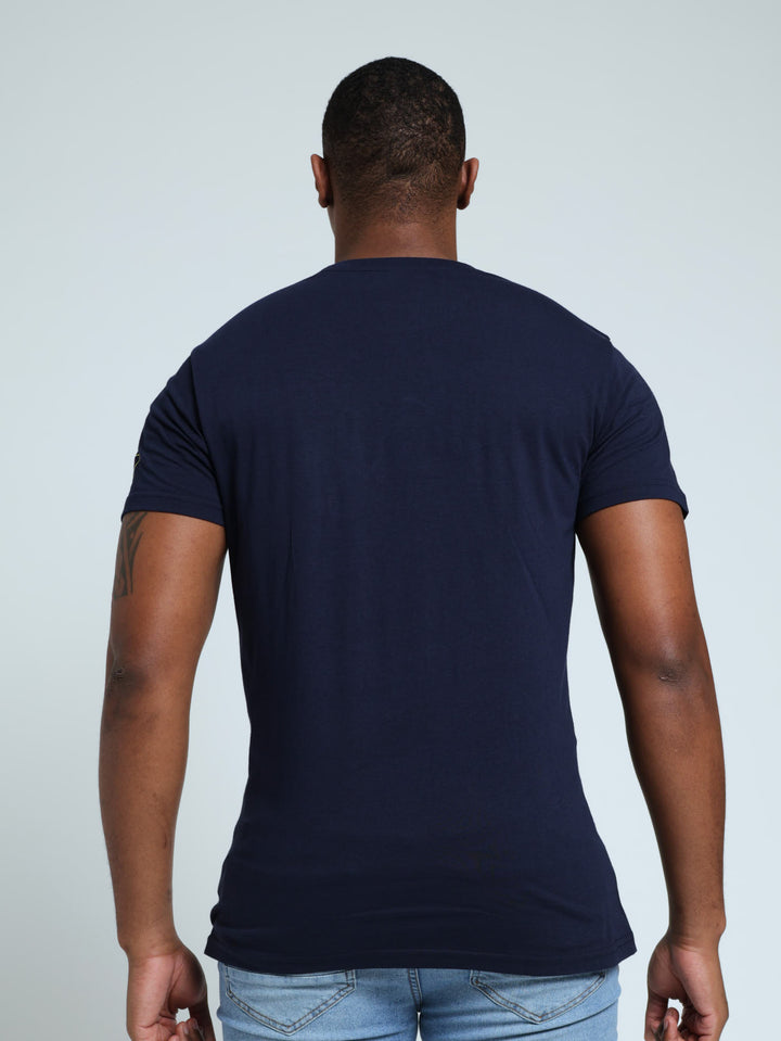 Born Biker Tee - Navy