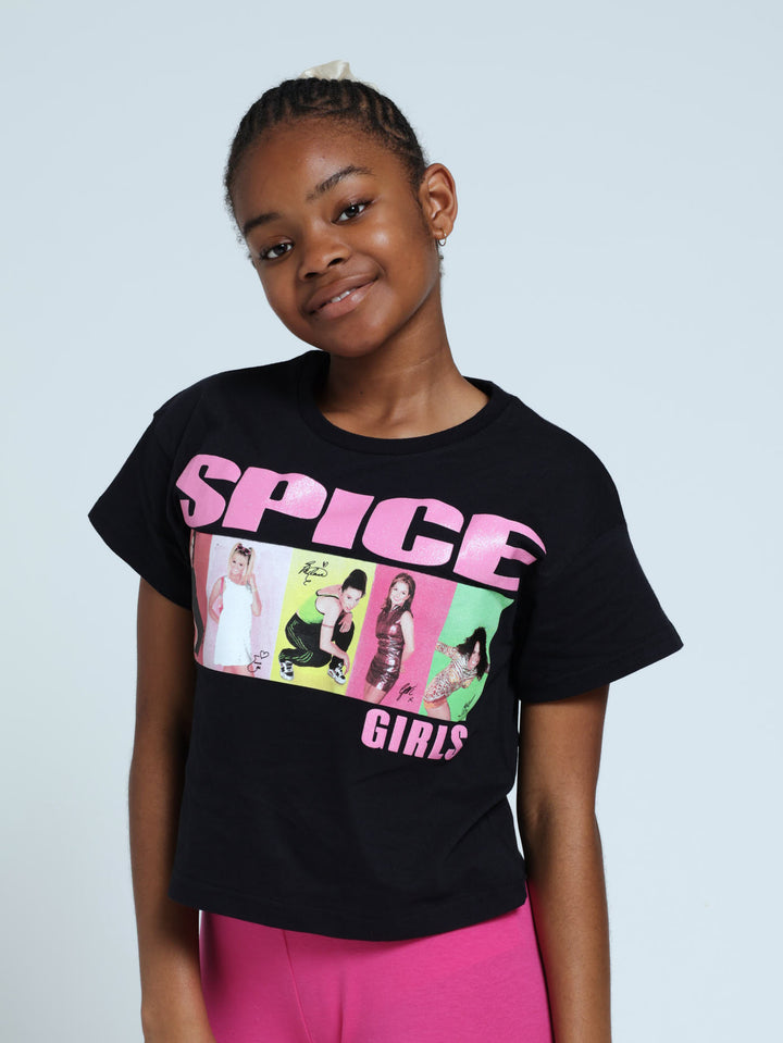 Girls Spiced Boxy Tee - Black