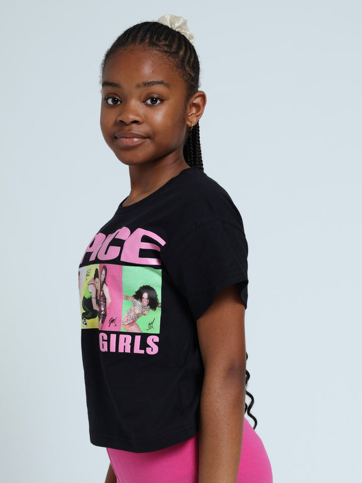 Girls Spiced Boxy Tee - Black