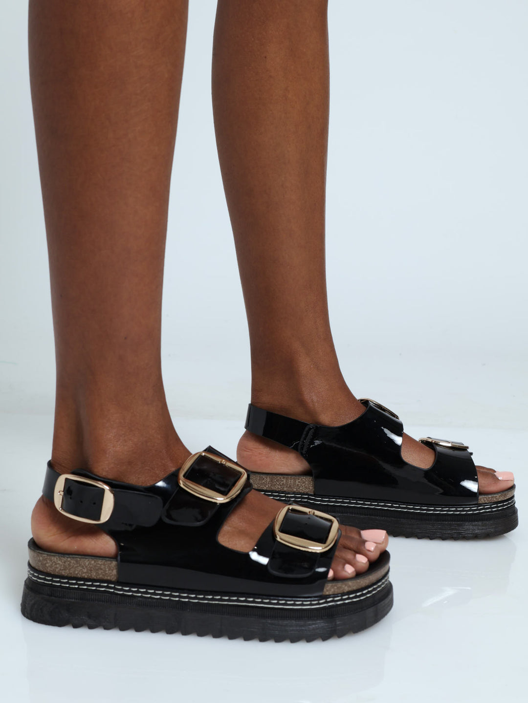 Jaden Backstrap Birkie Platform Sandal - Black