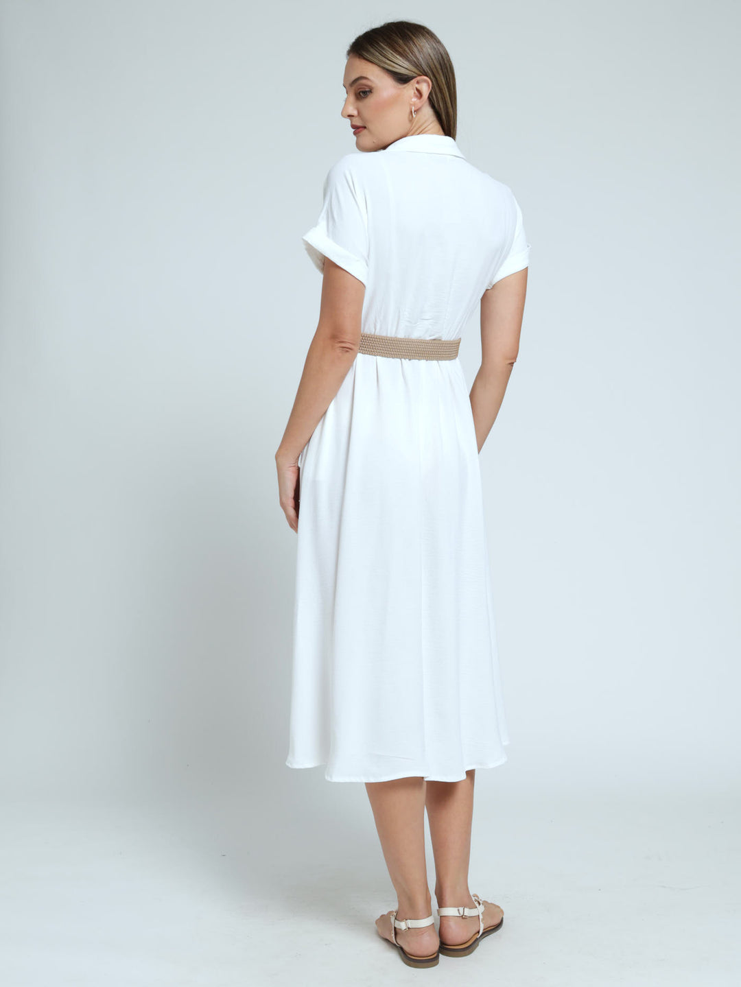 Utility Maxi With Rafia Belt - Off White