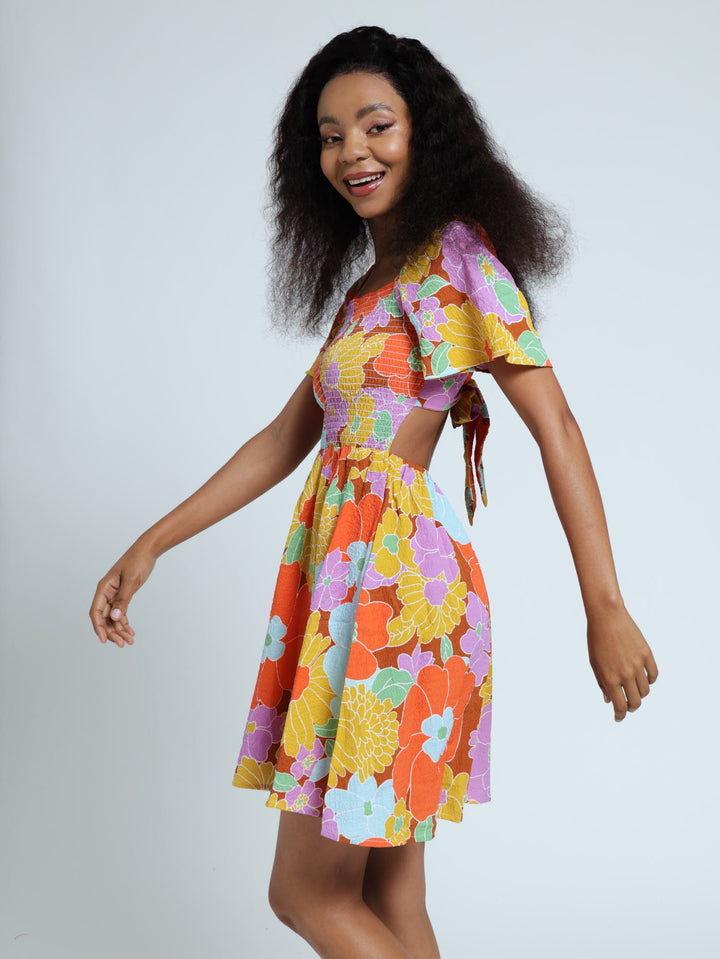 Floral Smock Mini Dress